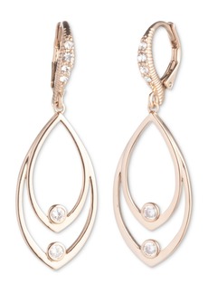 Givenchy Gold-Tone Crystal Pave Open Drop Earrings - White