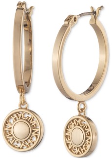 Givenchy Gold-Tone Logo Coin Charm Hoop Earrings - Gold