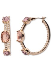 Givenchy Gold-Tone Medium Mixed Crystal Hoop Earrings - Lt/paspink