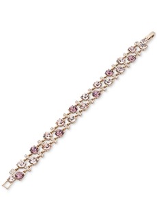 Givenchy Gold-Tone Mixed Crystal Double-Row Flex Bracelet - Lt/paspink