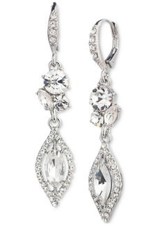 Givenchy Gold-Tone Pave & Color Crystal Double Drop Earrings - White