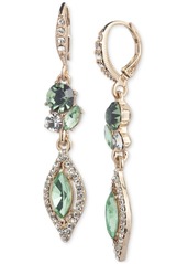 Givenchy Gold-Tone Pave & Color Crystal Double Drop Earrings - White
