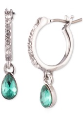 Givenchy Gold-Tone Stone & Crystal Dangle Small Huggie Hoop Earrings - Green
