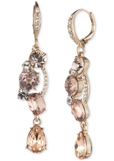 Givenchy Gold-Tone Stone & Crystal Leverback Drop Earrings - ROSE