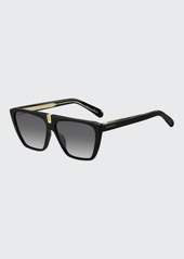 Givenchy Gradient Rectangle Metal-Trim Sunglasses