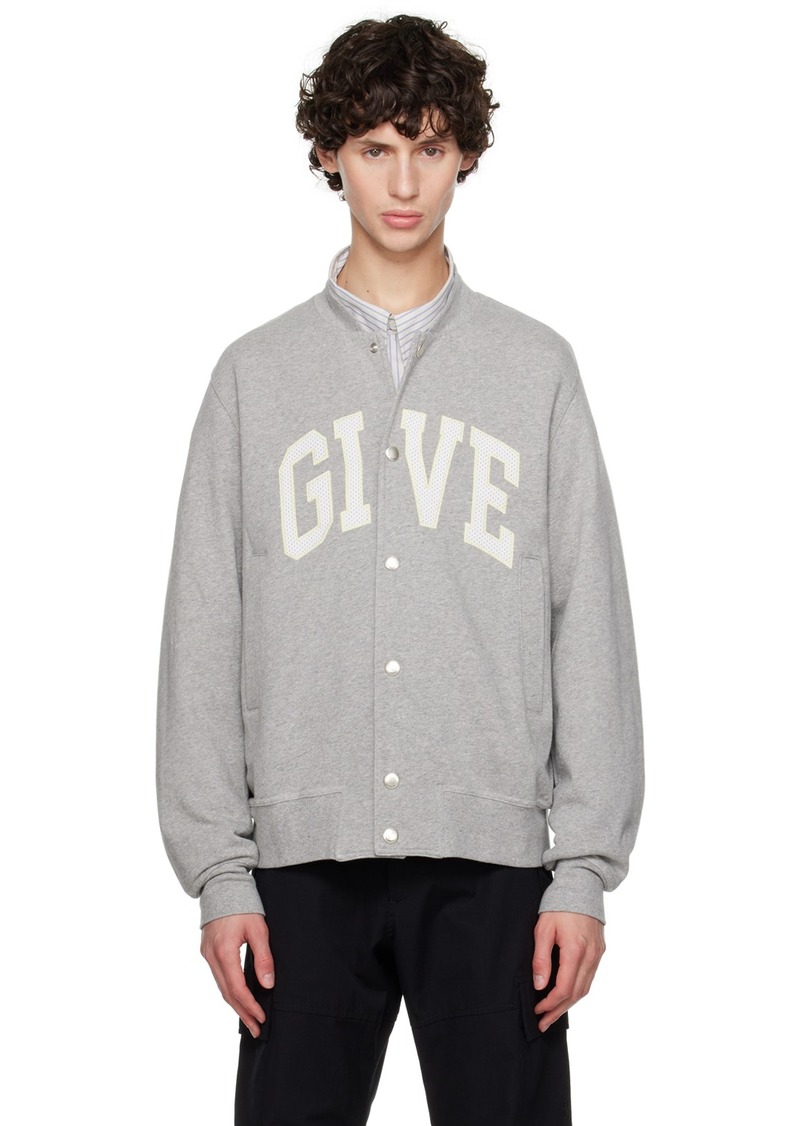 Givenchy Gray Appliqué Bomber Jacket