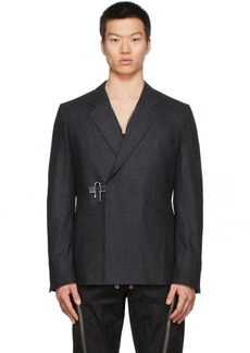 Givenchy Grey Flannel Padlock Blazer