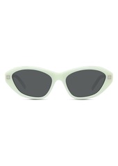 Givenchy GV Day 55mm Cat Eye Sunglasses in Shiny Light Green /Mirror at Nordstrom Rack