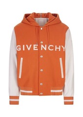 GIVENCHY Hooded Varsity Jacket In Wool And Leather
