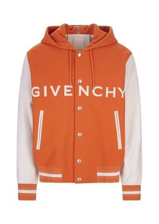 GIVENCHY Hooded Varsity Jacket In Wool And Leather