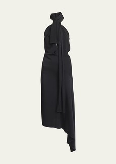 Givenchy Jersey Halter Lavaliere Midi Dress