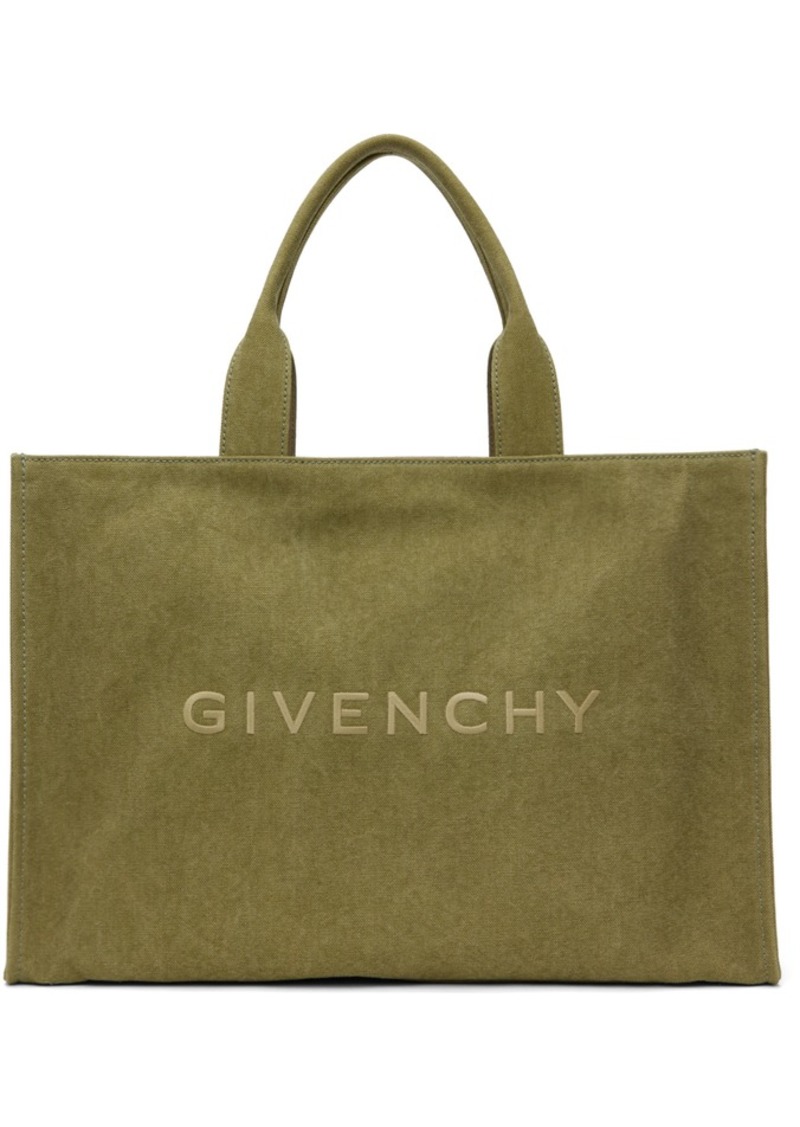 Givenchy Khaki Canvas Tote