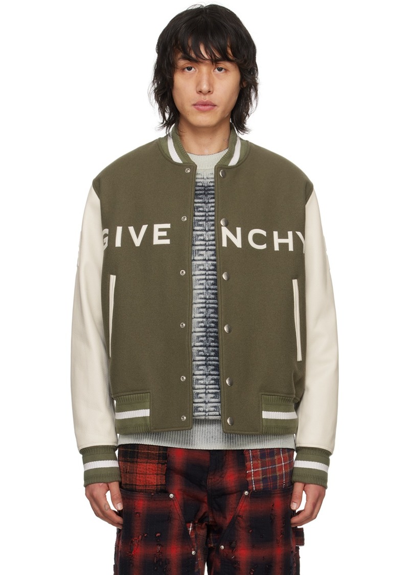 Givenchy Khaki Varsity Bomber Jacket