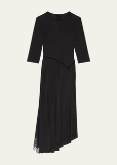 Givenchy Lace-Insert Asymmetric Midi Dress