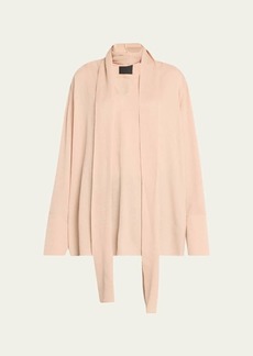 Givenchy Lavaliere Scarf-Neck Silk Blouse