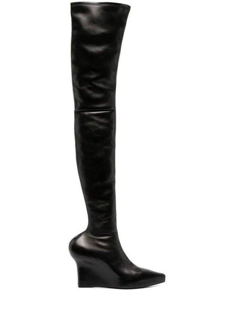 GIVENCHY Leather over the knee heel boots