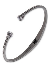 Givenchy Light Hematite-Tone Pave Cuff Bracelet