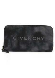 Givenchy Logo Denim Zip Around Wallet