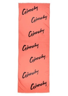 Givenchy Logo Jacquard Cashmere & Silk Scarf
