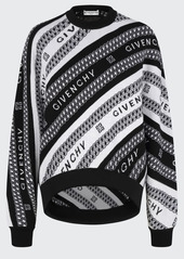 Givenchy Logo Printed High-Low Wool Sweater