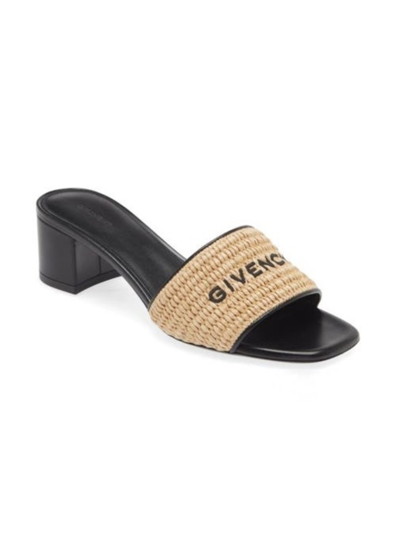 Givenchy Logo Raffia Slide Sandal