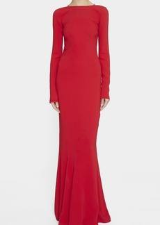 Givenchy Long Sleeve Gown w/ Chain Detail