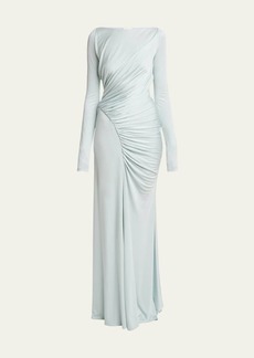 Givenchy Long Sleeve Side Draped Dress