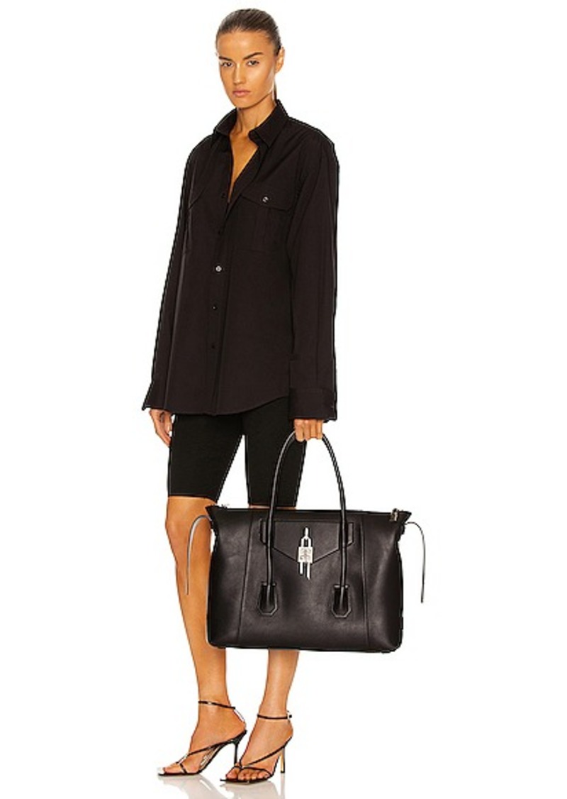 Givenchy Medium Antigona Top-Handle Bag in Monogram Suede and Shearling