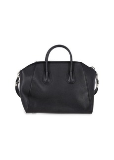 Givenchy Medium Antigona Tote Bag In Black Grained Calfskin Leather