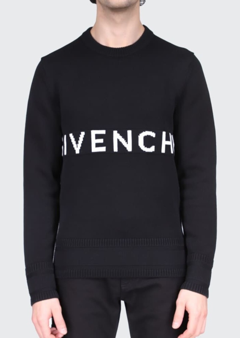 Givenchy Men's Cotton Logo Crew Sweater
