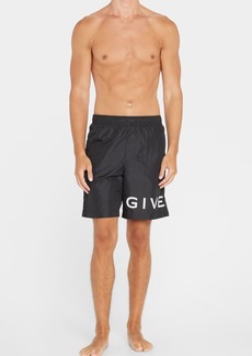 Givenchy Men's Long Logo Swim Shorts