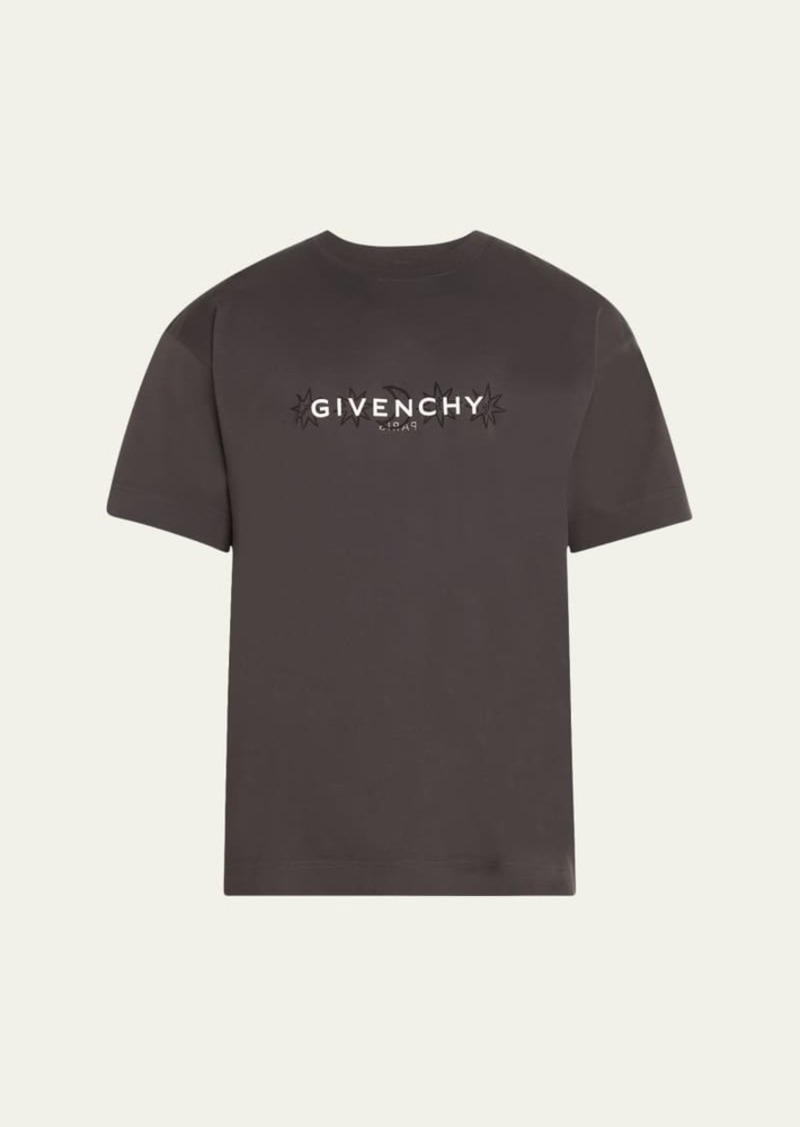 Givenchy Men's Short-Sleeve Logo T-Shirt with Graphic Back