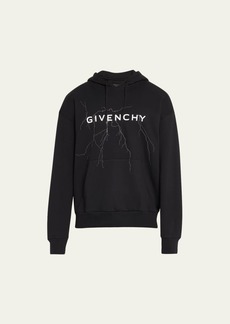 Givenchy Men's Terry Lightning Logo Hoodie