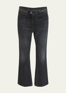 Givenchy Metal Hardware Cropped Flare Jeans
