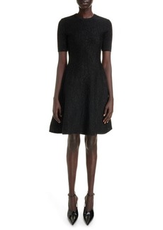 Givenchy Metallic Floral Jacquard Fit & Flare Dress