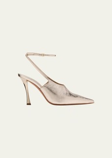 Givenchy Metallic Leather Ankle-Strap Pumps