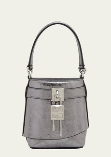Givenchy Shark Lock Micro Bucket Bag in Metallized Laminated Leather