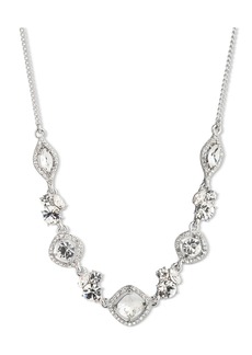 "Givenchy Mixed Crystal Statement Necklace, 16"" + 3"" extender - White"