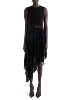 Givenchy Mixed Media Asymmetric Midi Dress