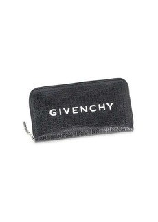 Givenchy Monogram Zip Continental Wallet In Black Leather