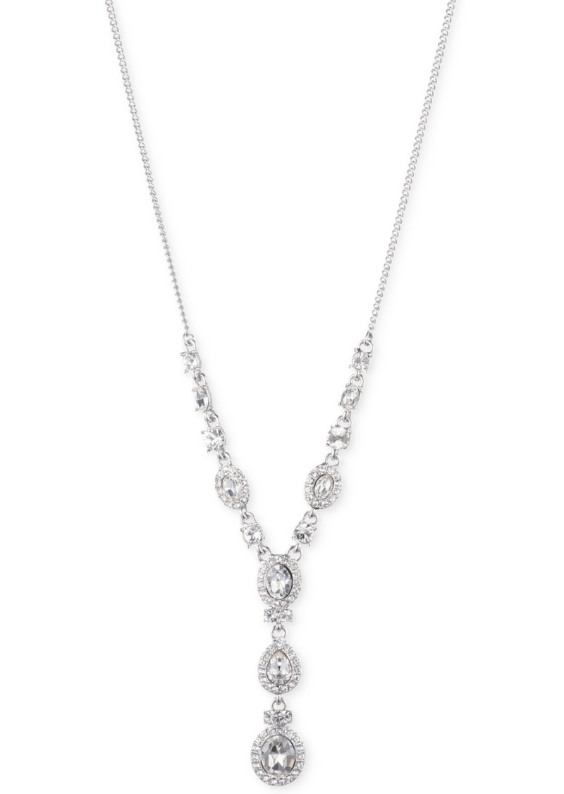 Givenchy Multi-Crystal and Pave Y-Neck Necklace - Silver