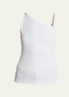 Givenchy One-Shoulder 4G Logo Chain Tank Top