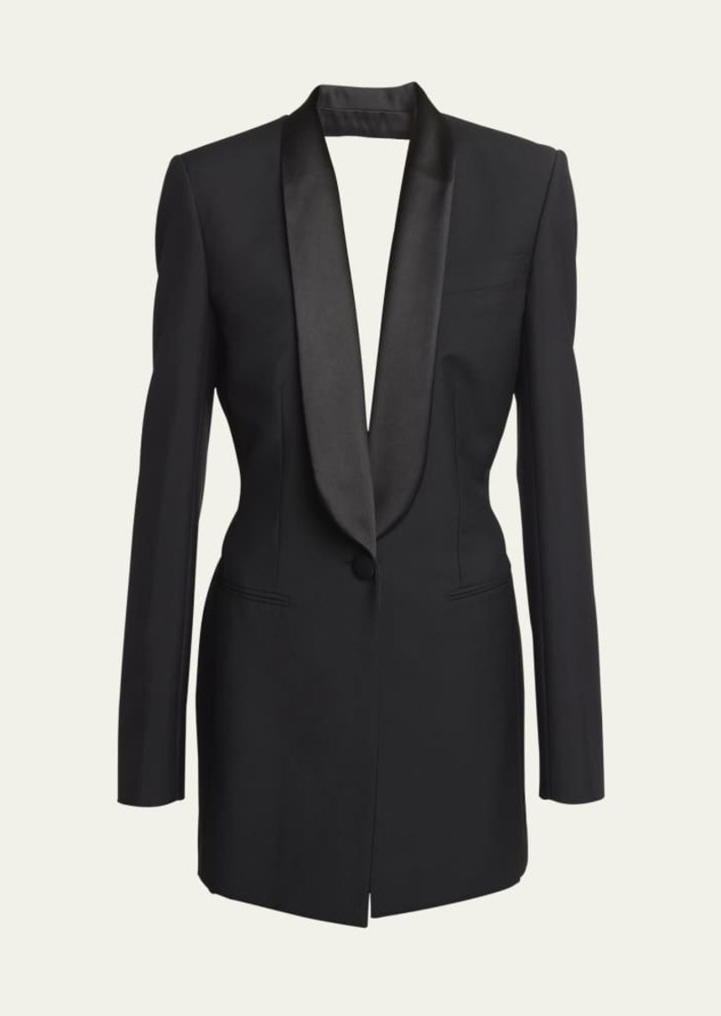 Givenchy Open Draped-Back Wool Jacket