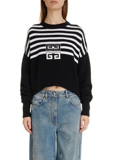 Givenchy Oversize Stripe 4G Patch Crop Sweater