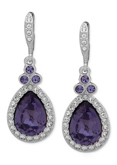Givenchy Pave & Color Crystal Pear-Shape Drop Earrings - Purpl