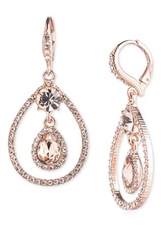 Givenchy Pave & Pear-Shape Crystal Orbital Drop Earrings - Cameo Pink