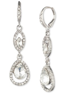 Givenchy Pave Crystal Orb Double Drop Earrings - Rhodium