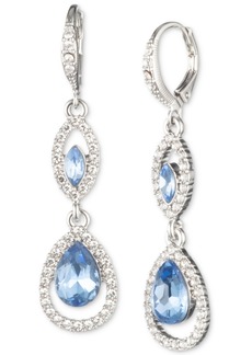 Givenchy Pave Crystal Orb Double Drop Earrings - Blue