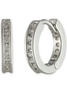 "Givenchy Pave Small Huggie Hoop Earrings, .4"" - Silver"