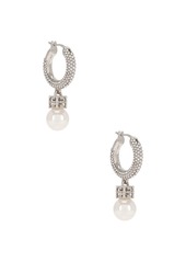 Givenchy Pearl Crystal Hoop Earrings